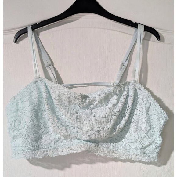 NEW Aerie | Anytime Lace Strappy Bralette In Light Turquoise - Picture 2 of 8